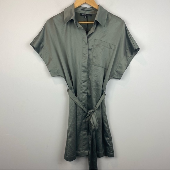 DYNAMITE • Stella Belted Shirt Dress - Picture 4 of 13